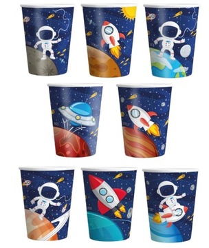 Kubeczki Kosmos Rakieta Planety 8 sztuk Urodziny