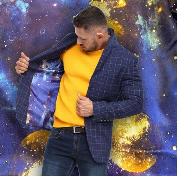 Marynarka męska w kratę do biura roz.56/182