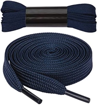SZNURÓWKI SZNUROWADŁA PŁASKIE 7mm 100 cm GRANATOWE