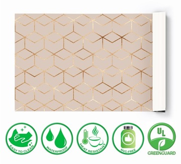 Защитная накладка на письменный стол 90х45, розовое золото.