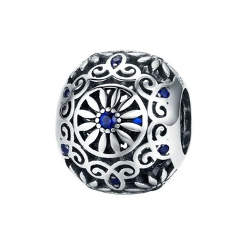 Zawieszka charms Kwiat srebrna S925