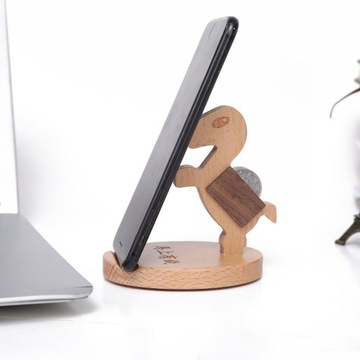 ЛЕГКАЯ ПОДСТАВКА ДЛЯ ТЕЛЕФОНА В ФОРМЕ ЛОШАДИ ЭРГОНОМИЧНАЯ ПРОЧНАЯ ДЕРЕВЯННАЯ РУЧКА