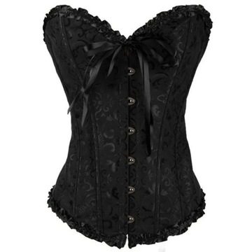 Women's Sexy Jacquard Lace Up Overbust Corset Bust