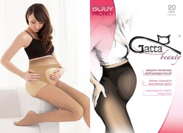 RAJSTOPY CIĄŻOWE Gatta Lycra BODY PROTECT 20 DEN 3-M beż