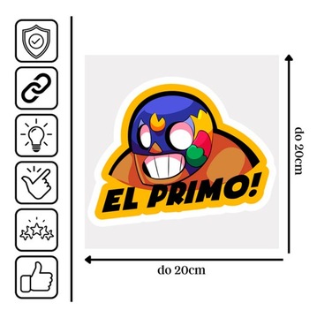 Термонаклейка Supercell с термонаклейкой для переноса Brawl Stars El Primo Games