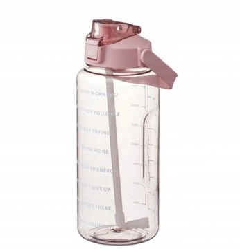 BUTELKA BIDON 2L 2000ML Z PRZYPOMNIENIEM ZE SŁOMKĄ