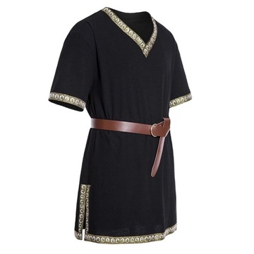 Czarna tunika przebranie wiking viking średniowiecze XXL 3XL