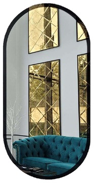 Lustro Owalne Czarne Loft 40x80 Pion Dekoracyjne