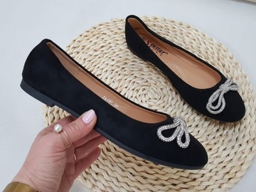 Baleriny damskie czarne eleganckie 37