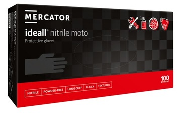 Rękawice Moto Black XXL Ideal Nitryl Mercator A100