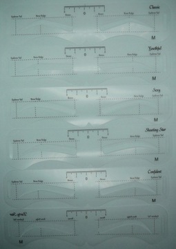ШАБЛОНЫ ДЛЯ СТИЛЬКИ БРОВЕЙ 6 штук линейка M