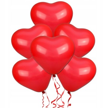 Balony serca czerwone serduszka Ślub Walentynki 50