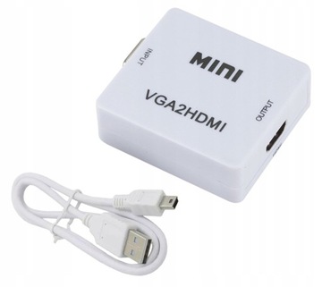 Переходник-переходник VGA-HDMI, белый