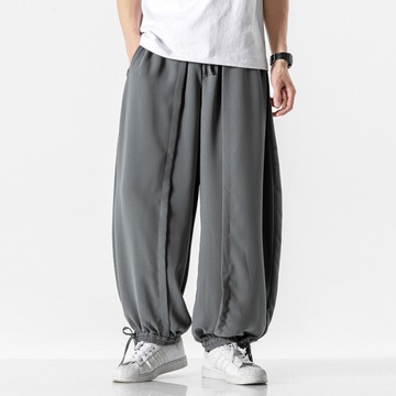 2022 Summer Men Wide Crotch Harem Pants Male Cropp