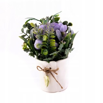 SZTUCZNY KWIATEK W DONICZCE 17CM RÓŻNE KOLORY