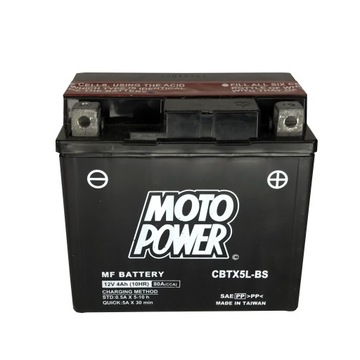 Motocyklowy akumulator 4Ah CBTX5L-BS MOTOPOWER