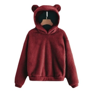 TEDDY MIŚ BLUZA Z KAPTUREM USZY PUSZYSTA L