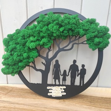 Украшение ДЕРЕВО ЖИЗНИ с мхом СЕМЬЯ 45см 6мм мох мох