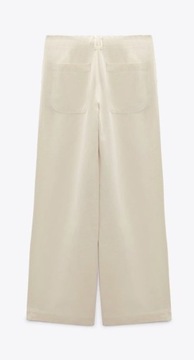 БРЮКИ ПОЛНАЯ ДЛИНА ИЗ ТКАНИ С КРУГОМ ЛЬНА ZARA