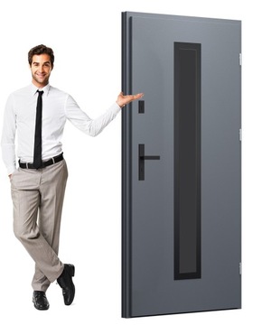DRZWI ZEWNĘTRZNE STALOWE WIKĘD BASIC 2.0 czarny inox CZYSTE POWIETRZE !
