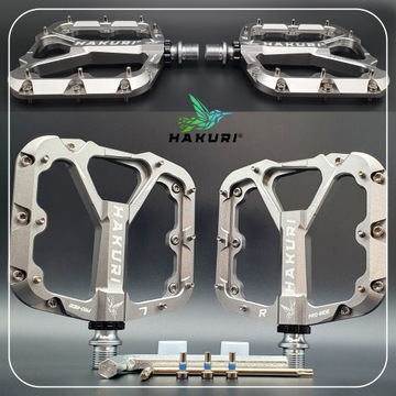 PEDAŁY ROWEROWE HAKURI ALUMINIOWE 3 ŁOŻYSKA LEKKIE PLATFORMOWE MTB DH TRIAL