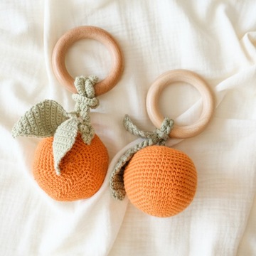 PREZENT DLA NIEMOWLAKA DZIECKA ZABAWKA GRZECHOTKA HANDMADE CHRZEST ROCZEK