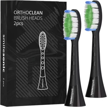 Smilesonic EX Orthoclean BLACK ortodontyczne końcówki do szczoteczki 2 szt.