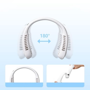 ПОРТАТИВНЫЙ ШЕЙНЫЙ USB-ВЕНТИЛЯТОР С РЕГУЛИРУЕМОЙ СКОРОСТЬЮ, 3000 МАЧ