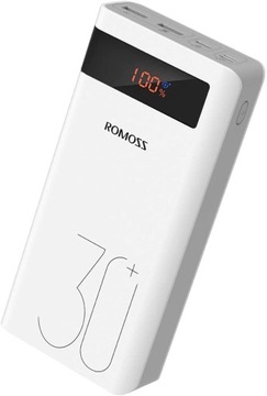 ROMOSS МОЩНЫЙ USB POWERBANK ДЛЯ ТЕЛЕФОНА 30000МАЧ 2X USB-A USB-C QC PD 18Вт