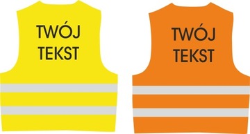 KAMIZELKA ODBLASKOWA z nadrukiem LOGO grube mocne