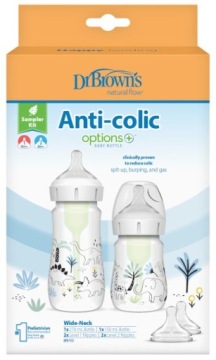 DR BROWN'S ANTI-COLIC OPTIONS+ 2 шт. широка пляшка 150 мл 270 мл + 2x2 соски