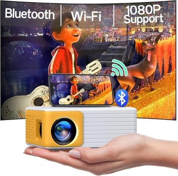 YOTON WiFi Bluetooth Mini Projektor Full HD 1080P do telefonu komputera