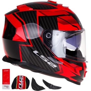 Kask motocyklowy LS2 FF800 STORM II Tracker red PINLOCK blenda ECE 22.06