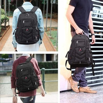 Мужской рюкзак для ноутбука Newhey 17 дюймов, черный, однотонный