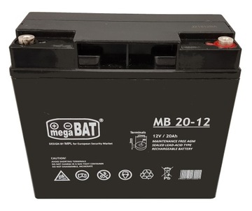 AKUMULATOR VRLA AGM 12V 20Ah BEZOBSŁUGOWY (wymiar 17Ah/18Ah) CENTRALA UPS