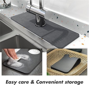 Защита от брызг смесителя в раковине – впитывающий коврик для сушки с