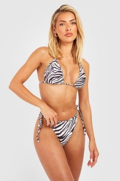 BOOHOO MIĘKKI BIUSTONOSZ KĄPIELOWY WZÓR ZEBRA R.L L078014