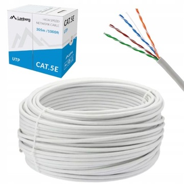 PRZEWÓD KABEL SIECIOWY UTP SKRĘTKA CAT5E CCA 50m
