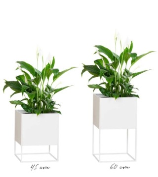 МЕТАЛЛИЧЕСКИЙ ЦВЕТОЧНЫЙ ВАЗ RODOS MAXI, 45 см, БЕЛЫЙ