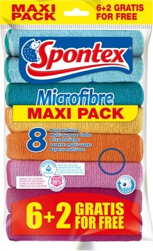 Ścierka mikrofibra (mikrofaza) Spontex w opakowaniu 8 szt. wielokolorowy