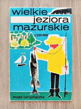 Wielkie Jeziora Mazurskie Mapa Turystyczna PRL