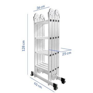 DRABINA ALUMINIOWA PRZEGUBOWA 4x4 VACO + PODEST 5,6 m
