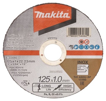 EXTRA CIENKA TARCZA TNĄCA 125X1X22MM E-03040