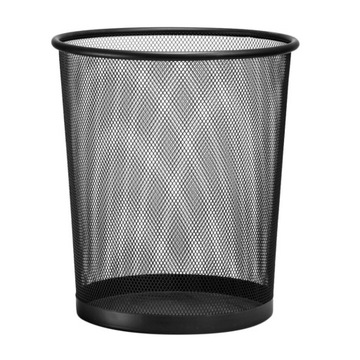 KOSZ NA ŚMIECI SIATKOWY METAL OKRĄGŁY CZARNY 12L