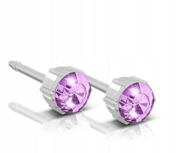 BLOMDAHL PIERWSZE STAŁE KOLCZYKI HIPOALERGICZNE DLA DZIECI - AMETHYST 4 mm