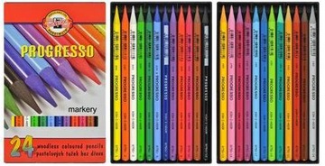 Kredki bezdrzewne PROGRESSO 24 kol KOH-I-NOOR