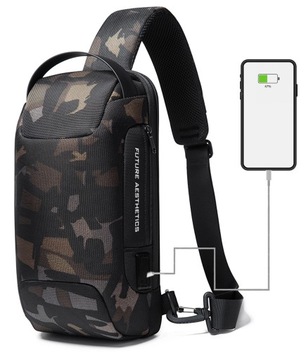 Antykradzieżowy PLECAK na JEDNO ramię TSA USB