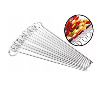 SZPIKULCE BBQ 12 SZT szpikulec DO SZASZŁYKÓW na GRILLA 30 CM