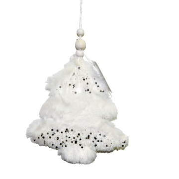 OZDOBA CHOINKOWA BIAŁA CHOINKA 23CM PREZENT OZDOBA