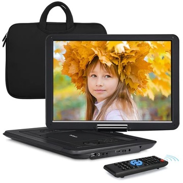 Przenośny odtwarzacz DVD z 16-calowy dużym ekranem i wejściem HDMI